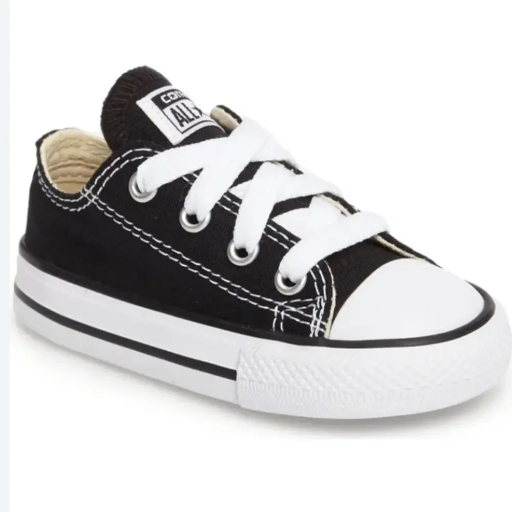 Converse Baby Toddler Chuck Taylor All Star Black Canvas Low Top Sneakers, 10